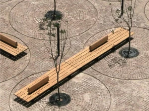 URBIDERMIS Скамья из ироко со спинкой