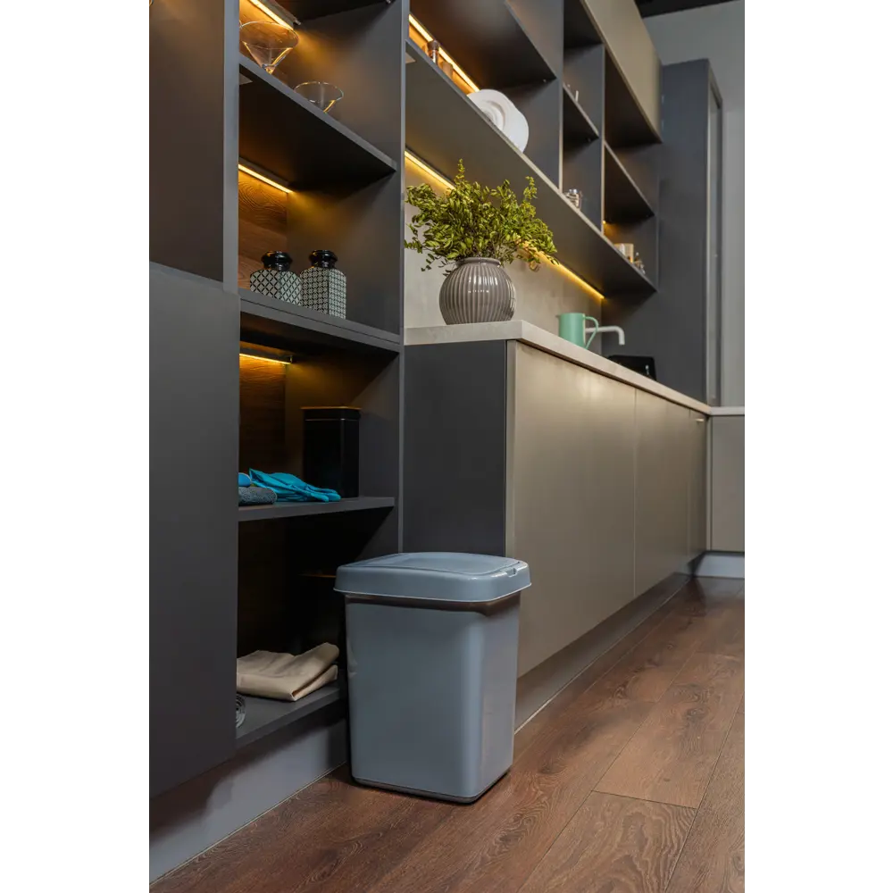 Контейнер для мусора 25 л пластик цвет серый SPIN&CLEAN STLM-2125519 - Вид №3