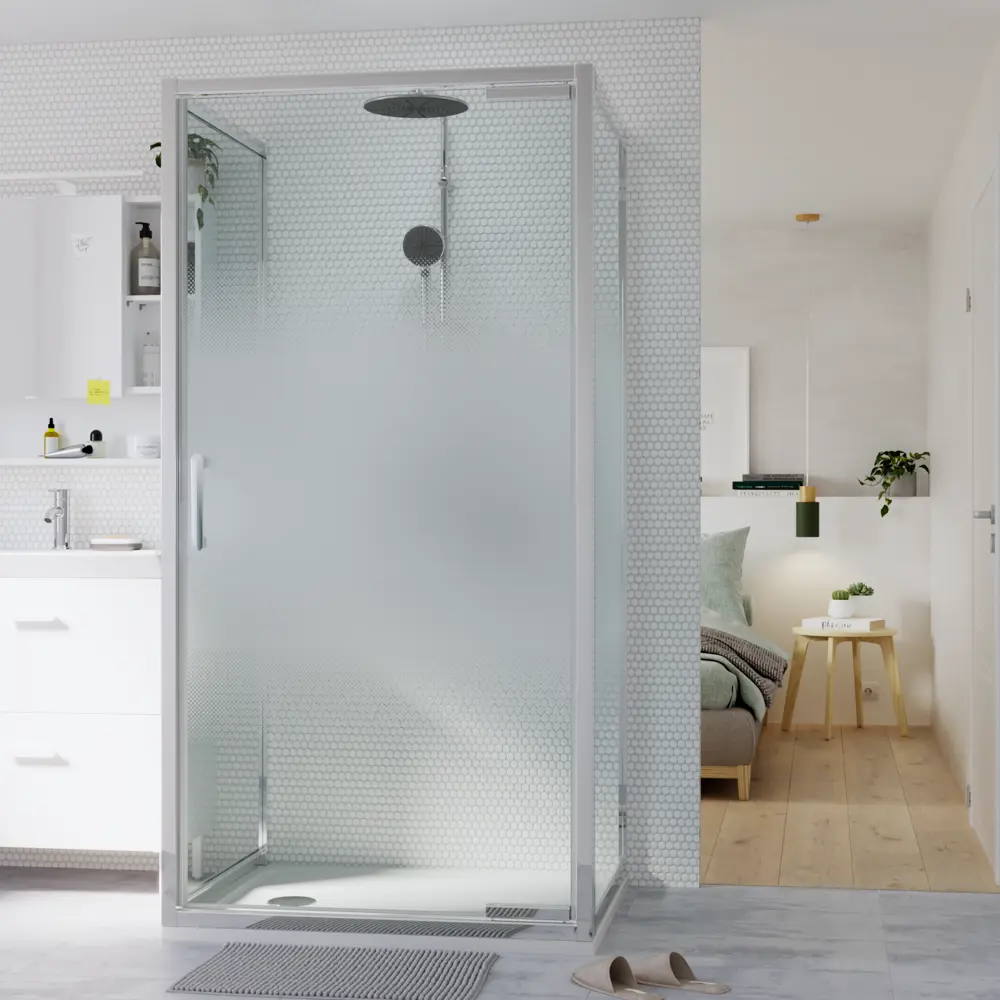 Стекло для распашной душевой двери Sensea Easy 100 см с шелкографией, цвет профиля на выбор STLM-2125922 - Вид №39