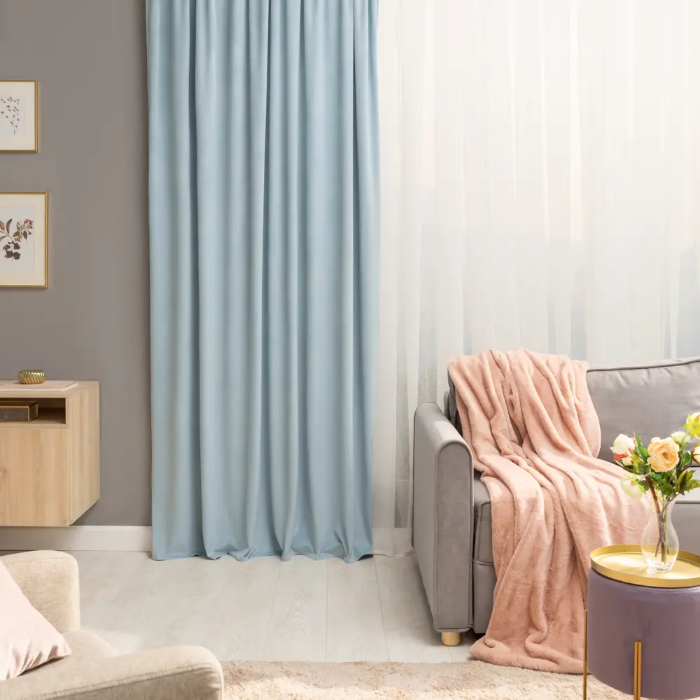 Штора на ленте Inspire Enaelle 200x280 см цвет бирюзовый Fjord 4 82485615 STLM-2122615 