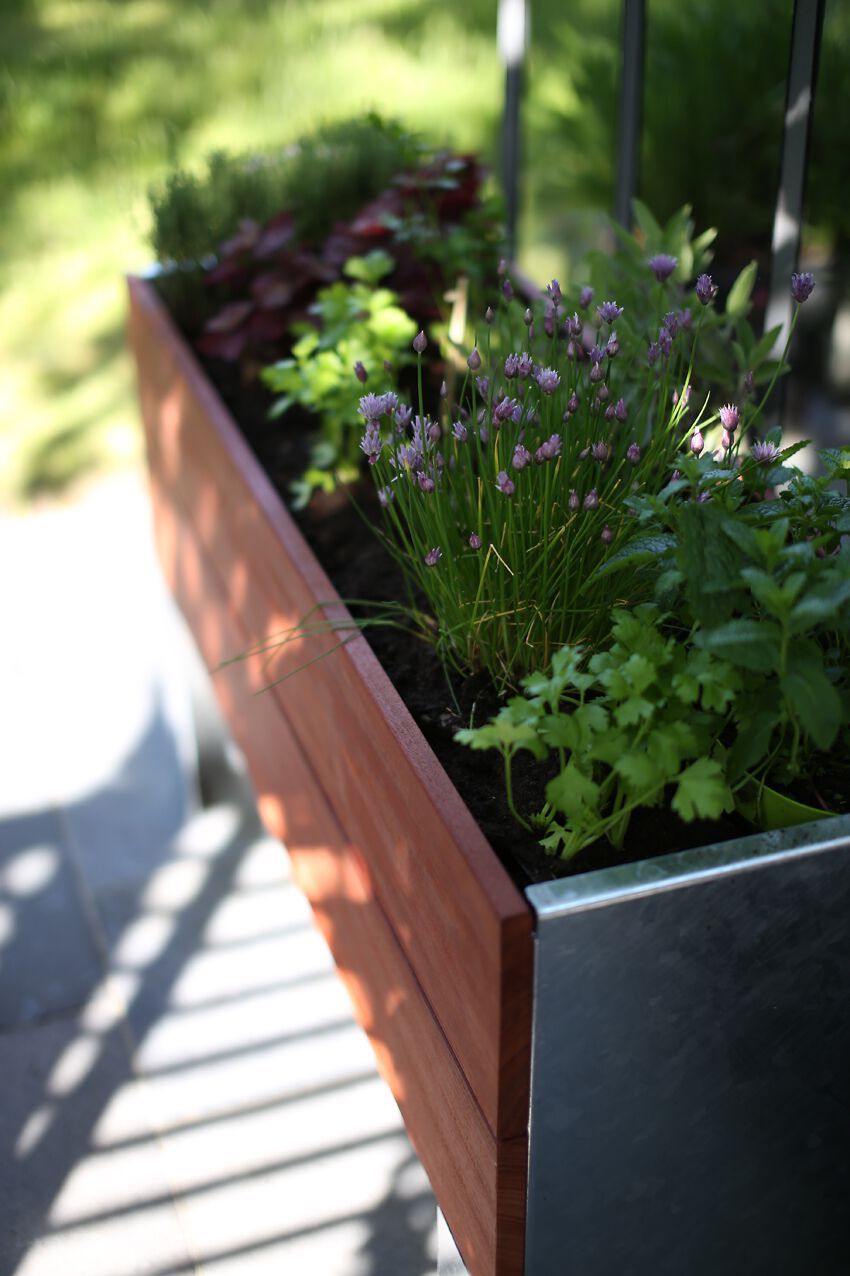 Прямоугольная алюминиевая и деревянная плантатор TRADEWINDS 1/2 CULT ARCH-00110345 - Вид №3