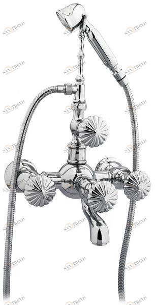 Bronces Mestre Настенный смеситель для ванны на 2 отверстия с ручным душем Retro 035416.c00.50