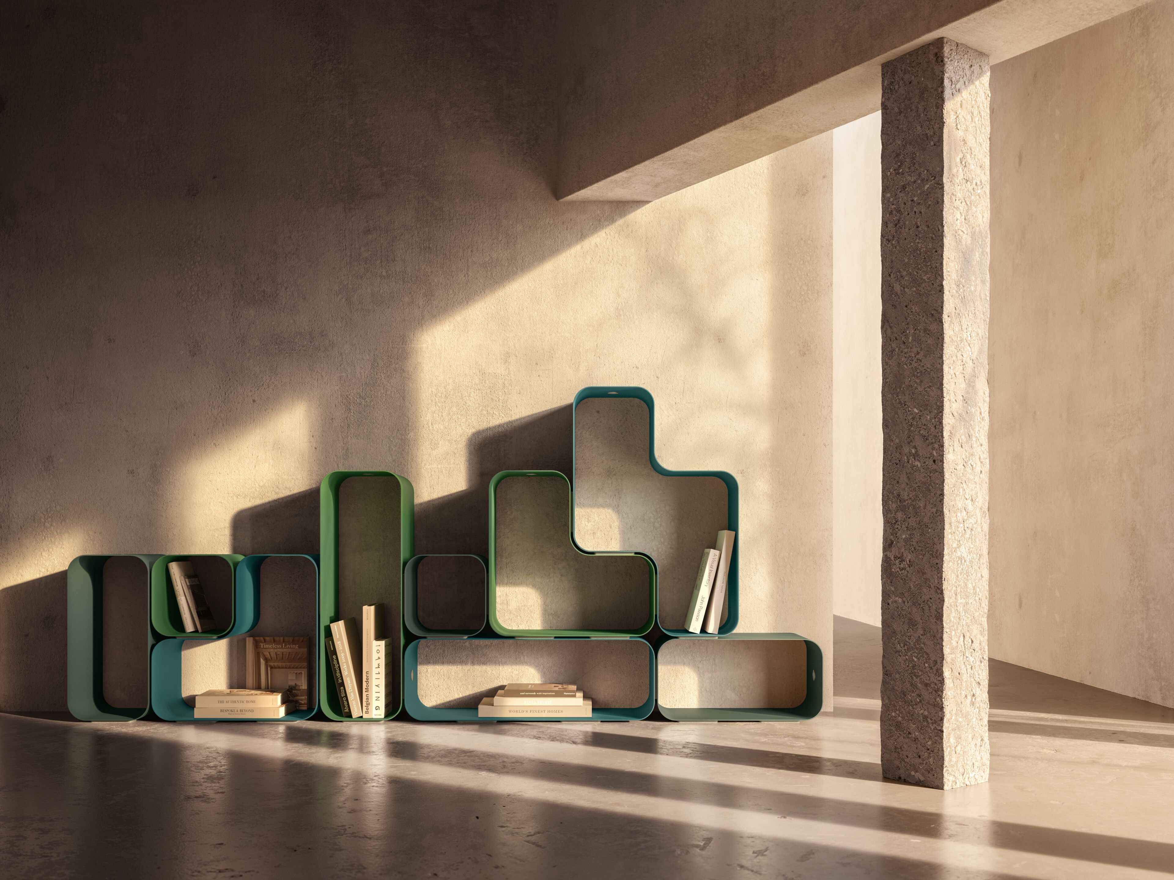 Раскрашенный металлический секционный самонесущий книжный шкаф Desalto REBUS ARCH-00133343 - Вид №4