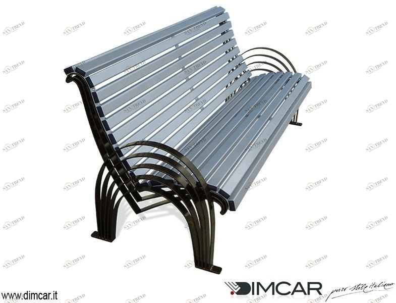 DIMCAR Скамья металлическая с подлокотниками со спинкой  428 