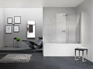 NOVELLINI Шторка для ванны из алюминия и стекла Young