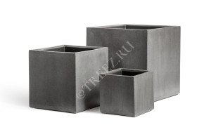 41.3317-02-005-GR-20 Кашпо  Effectory - серия Beton - Куб - Тёмно-серый бетон Цветочная коллекция