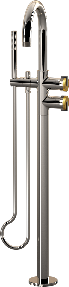 E-11554-R1BAU-L1BK-PN Смеситель напольный отдельностоящий (внешняя часть) GRAFF MOD+