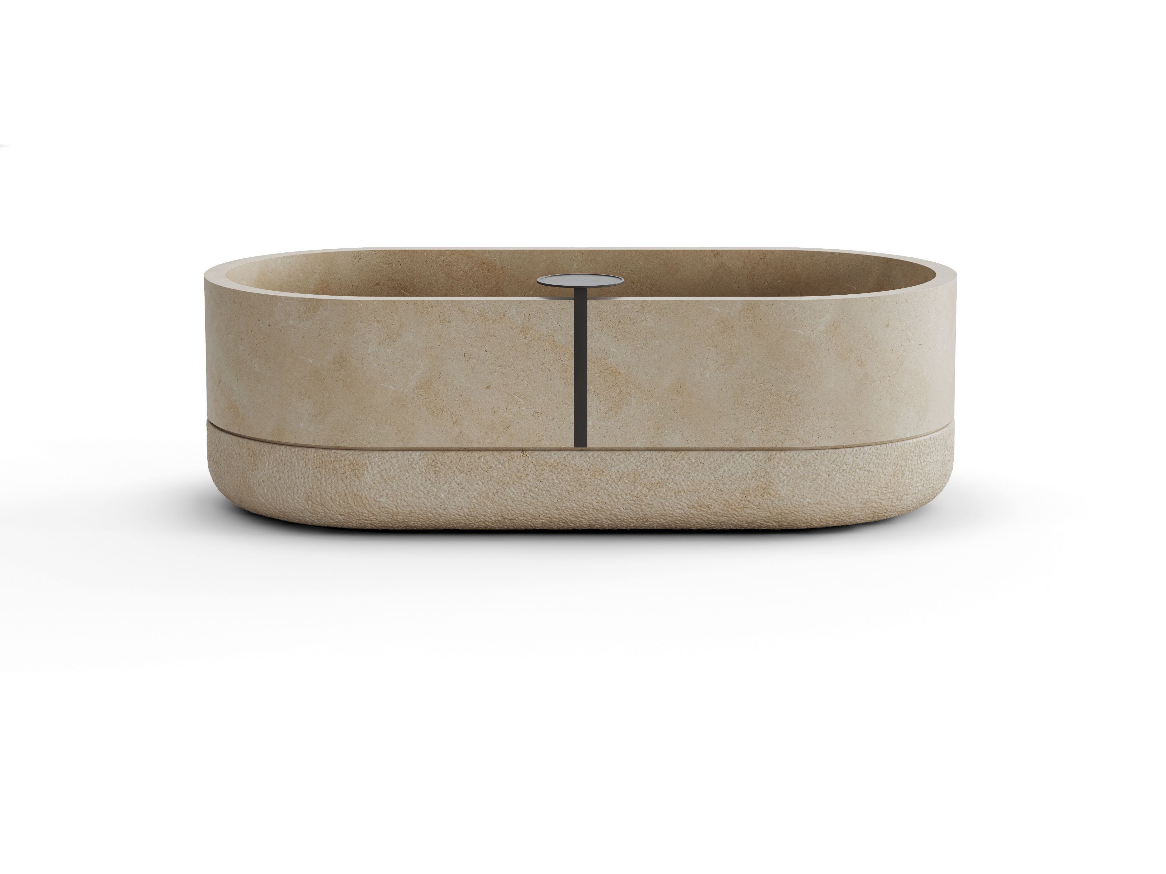 Овальная ванна из камня Лечче PIMAR V35B - GROOVE ARCH-00087041 - Вид №1