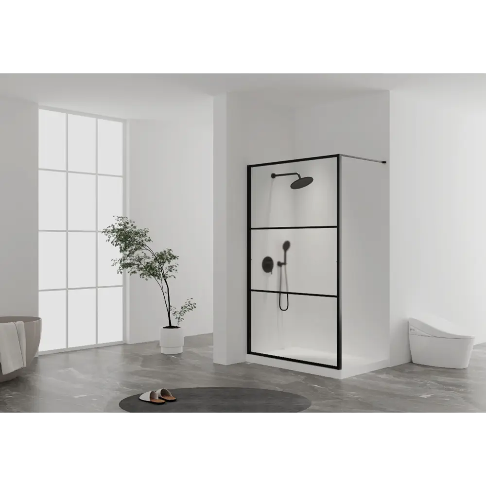 Душевая перегородка Awero Alcora 90x80см стекло прозрачное 6мм STLM-2076631