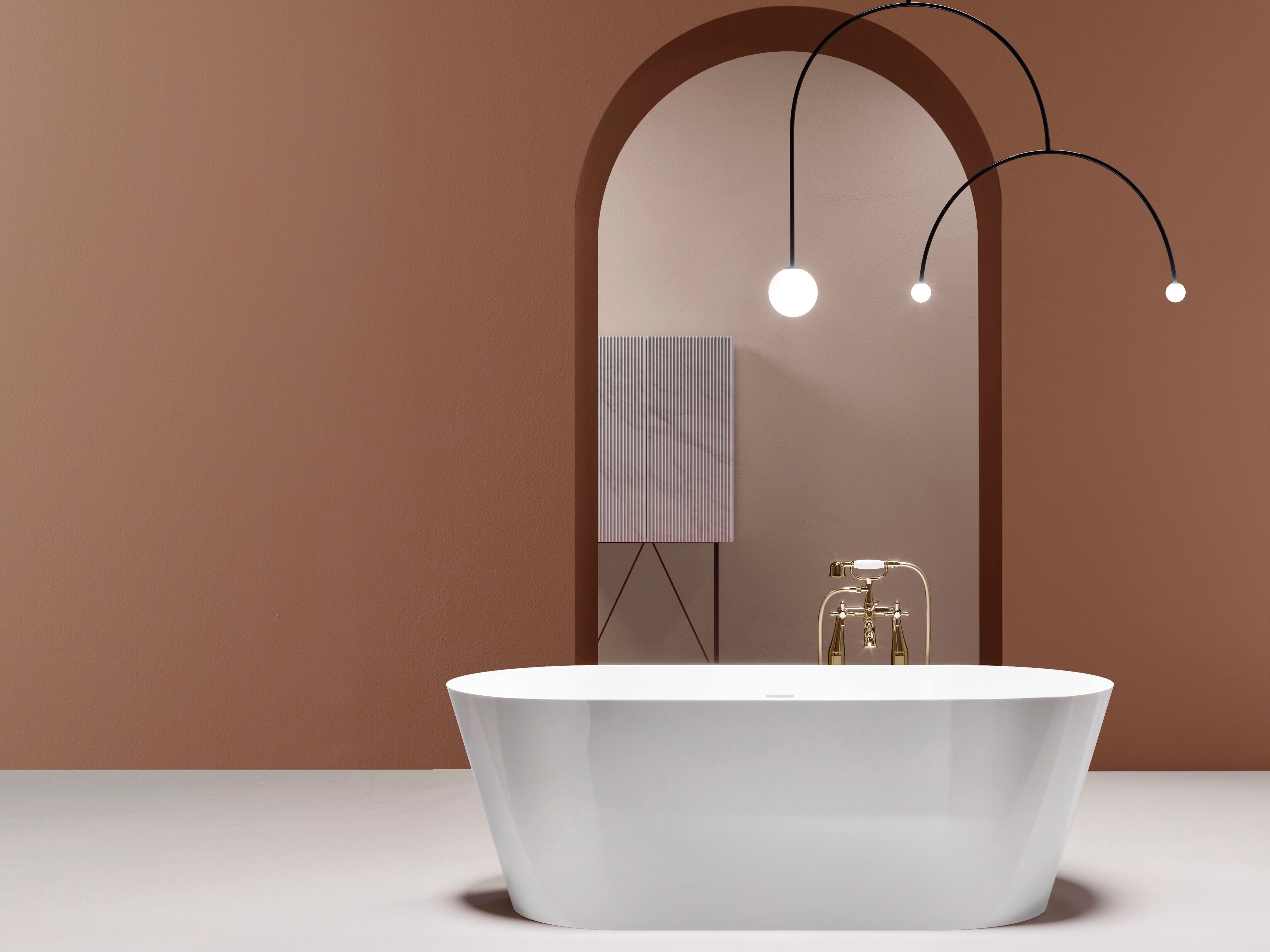 Акриловая овальная центральная ванна Gruppo Treesse мебель для ванной комнаты-отдельно стоящие ванны ARCH-00033432 - Вид №1