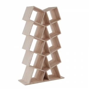 Стеллаж деревянный дизайнерский беленый дуб "Матрица на 2" от Odingeniy ODINGENIY СТЕЛЛАЖИ "МАТРИЦА" 178436 Бежевый