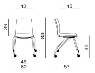 Штабелируемый деревянный офисный стул с колесами Dauphin цветок ARCH-00105456 - Вид №1