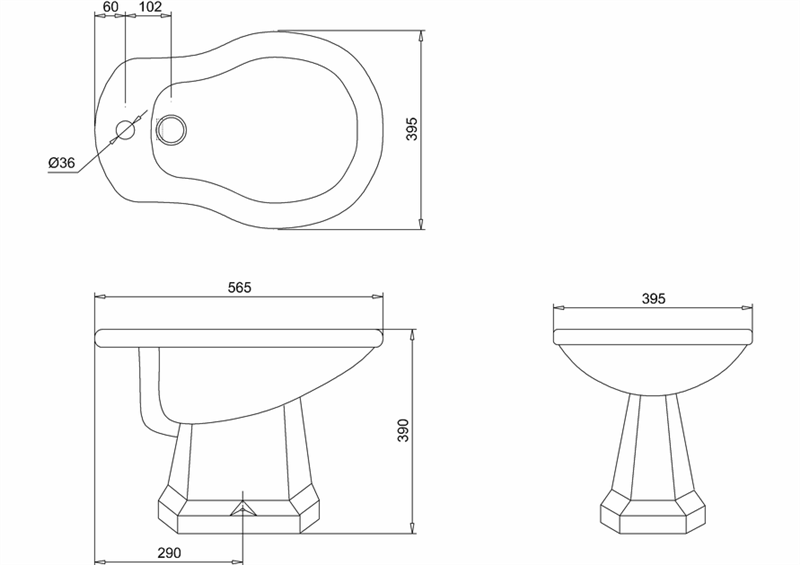 Burlington Биде Белый P4  - Вид №2