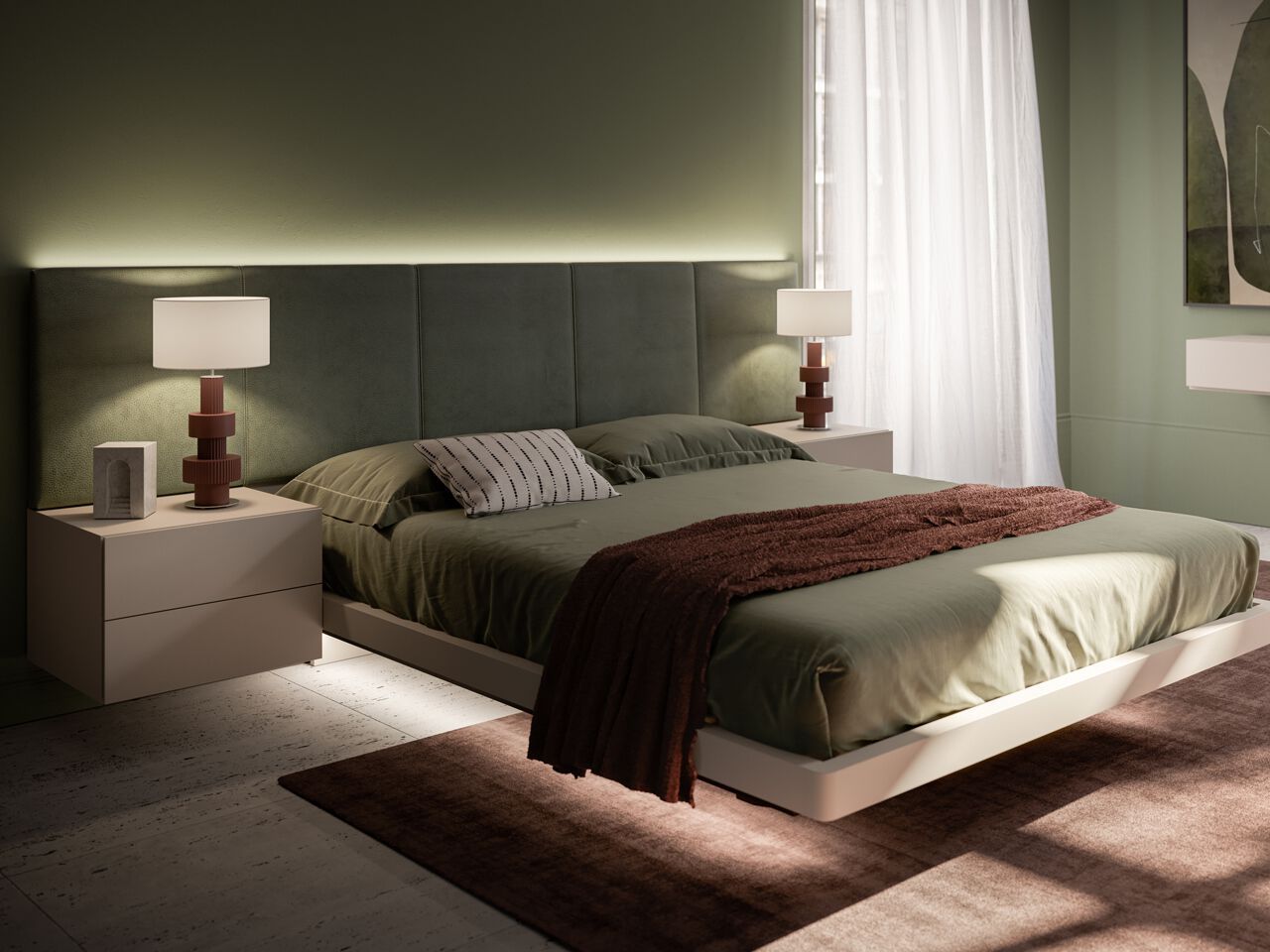 Деревянная кровать для хранения с мягким изголовьем Santalucia Mobili SOLANO IMBOTTITO ARCH-00064093 - Вид №1