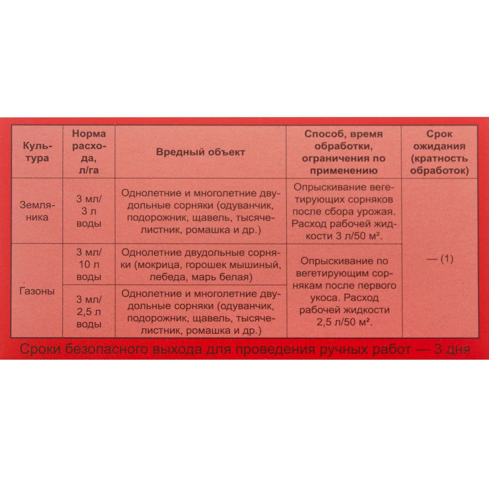 15170555 Средство для борьбы с сорняками на посадках земляники и газонах «БИС-300» 24 мл Santreyd  - Вид №3