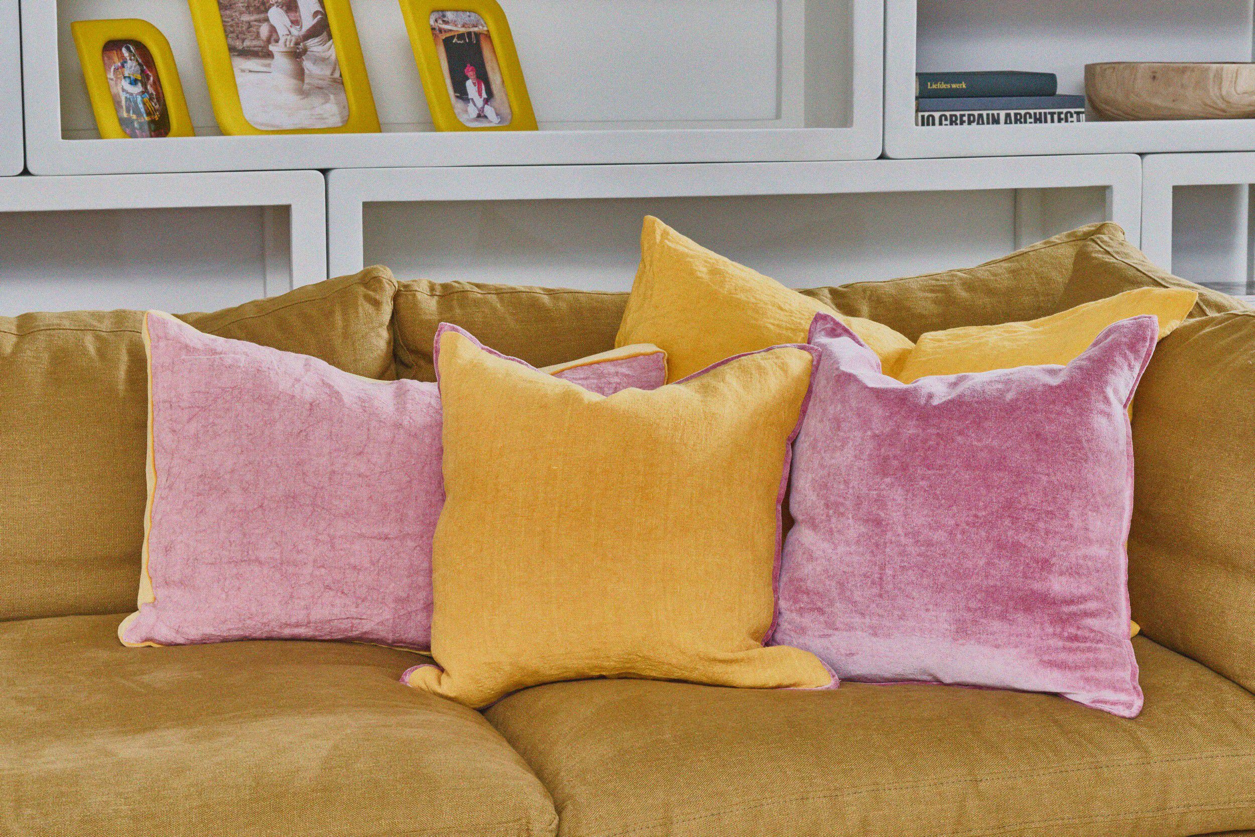 Льняная прямоугольная однотонная подушка POMAX BORDERS ARCH-00106515 - Вид №44