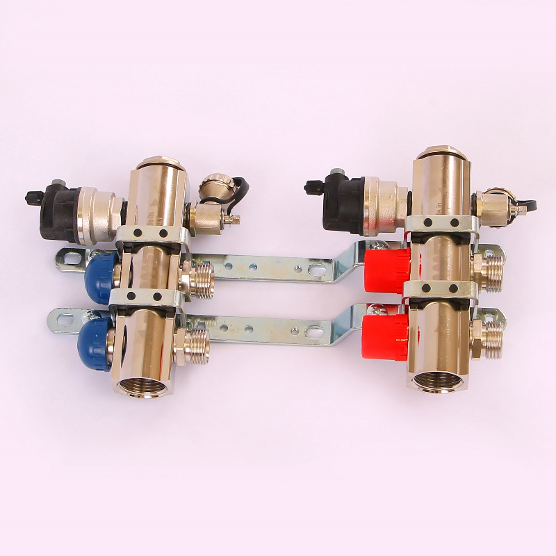 Коллекторная группа TOPWAY с регулировочными и термостатическими вентилями с резьбой под евроконус EMMETI 1"x3/4"ЕК 2 выхода 01298710 - Вид №2