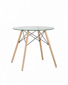 Стол обеденный круглый прозрачный D 80 см Eames DSW STOOL GROUP  00-3958833 Прозрачный