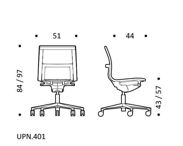 5-спицевое вращающееся сетчатое офисное кресло с колесами ICF стул ARCH-00038880 - Вид №8