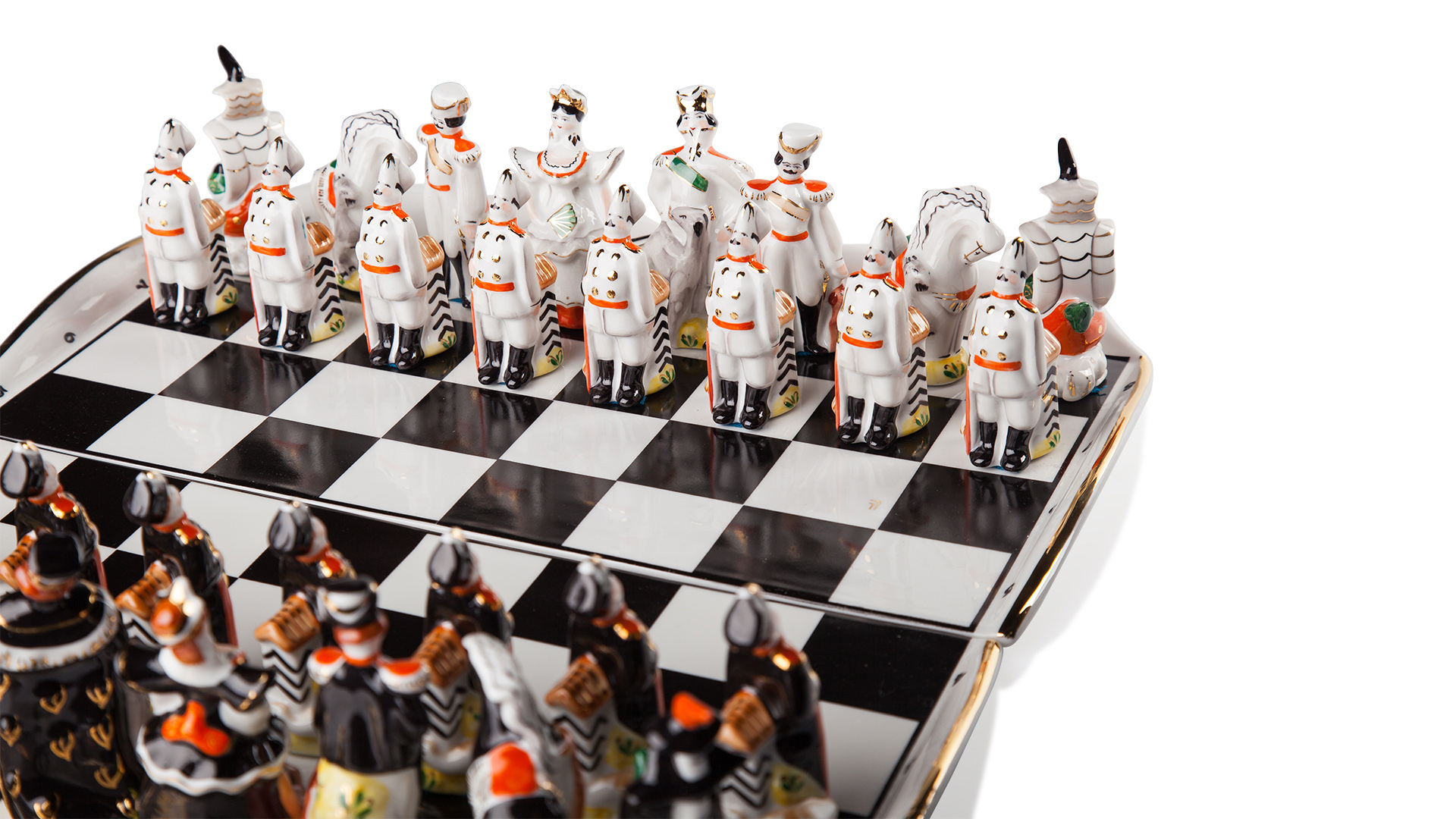 10617374 Промыслы Вербилок Набор шахматных фигур 34 предмета В-3691 "Живописные" Фарфор  - Вид №2