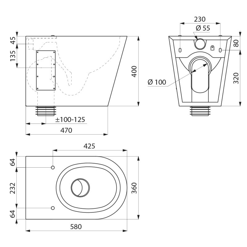 110300 Унитаз напольный S21 P DELABIE  - Вид №1