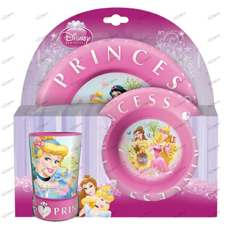 Набор детской посуды "Принцессы" (миска, тарелка, стакан) STOR ПРИНЦЕССЫ 335881 Розовый Santreyd 