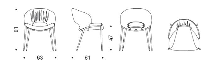 Кожаный мягкий стул Cattelan italia Миранда ARCH-00068406 - Вид №2