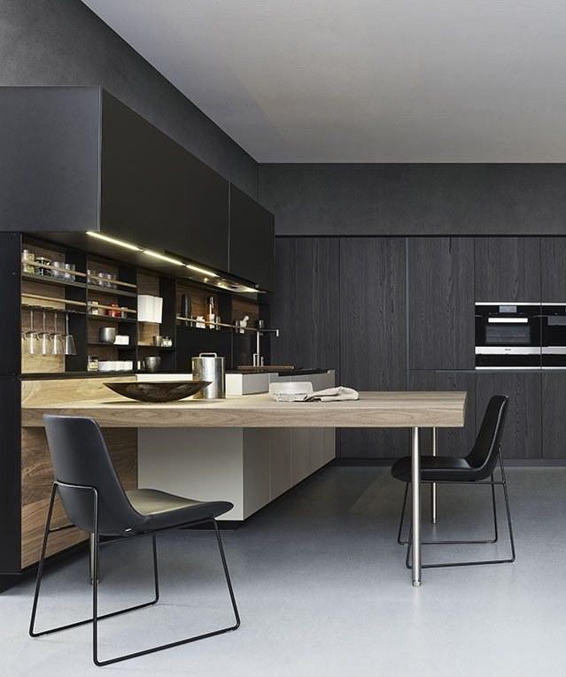 Poliform Кухня из стали и дерева с полуостровом sun-id-1424834 - Вид №27