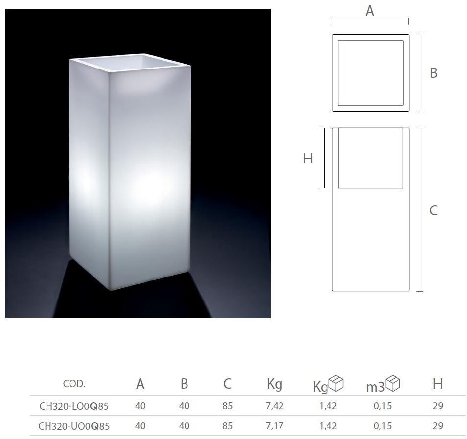 Lyxo Design Квадратный светящийся горшок для цветов из полиэтилена sun-id-1409199 - Вид №1