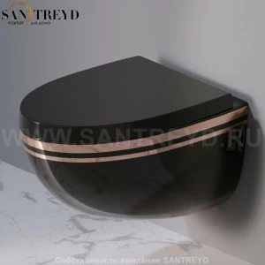 S511.476R Подвесной унитаз настенный Черный A. e T. Italia OVAL Италия