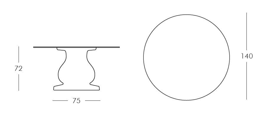 Круглый стол из полиэтилена и столешница HPL с мраморным эффектом SLIDE девятнадцатый век ARCH-00052894 - Вид №14