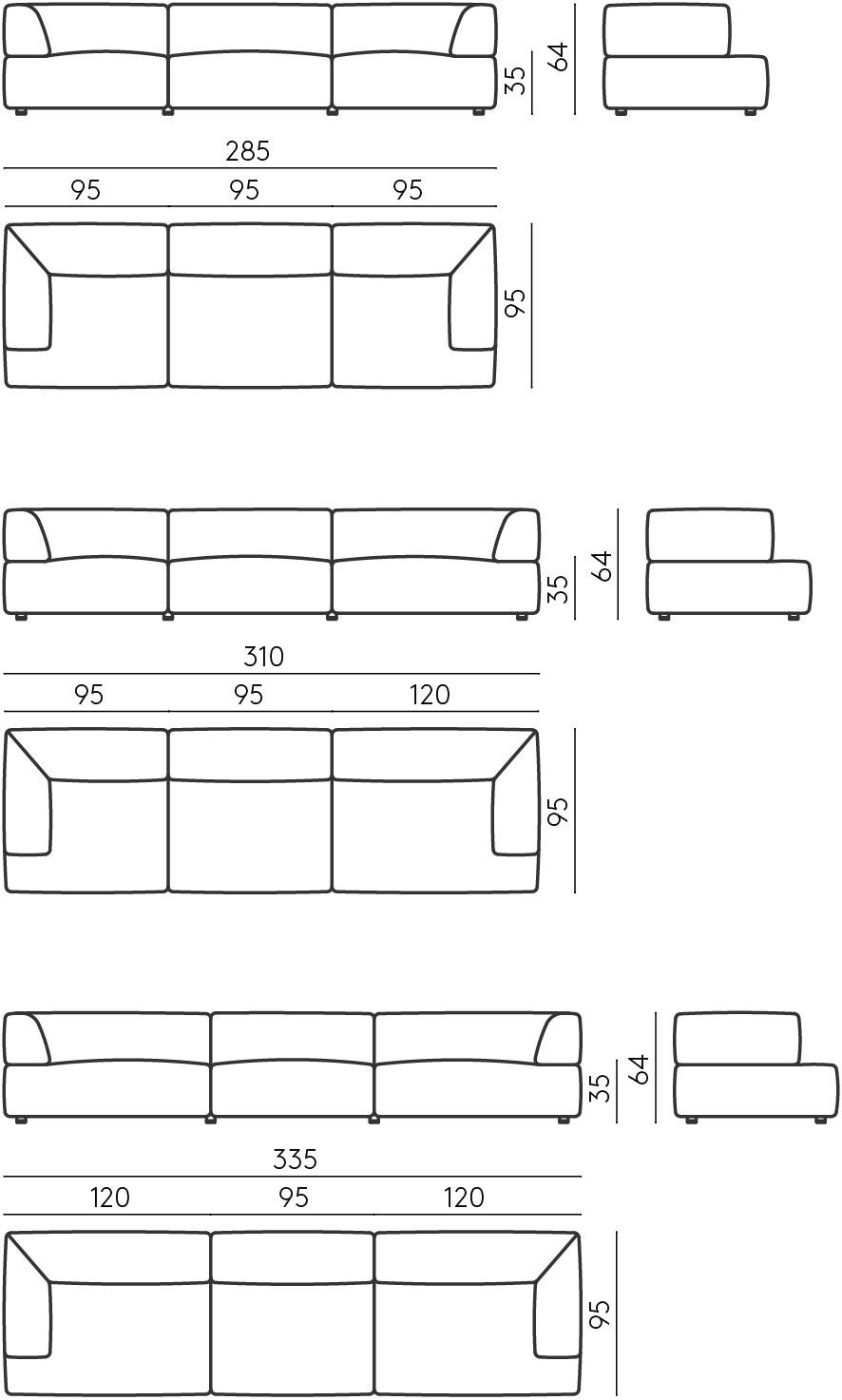 DE PADOVA Модульный тканевый диван sun-id-1437850 - Вид №5
