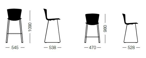 Высокий табурет из полипропилена с подставкой для ног Sellex Slam ARCH-00025381 - Вид №4