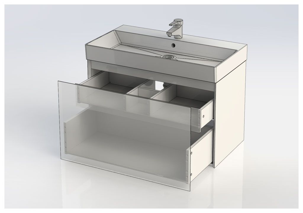 Тумба с раковиной Aquanet Йорк 85 белый 0020209200198208 - Вид №4