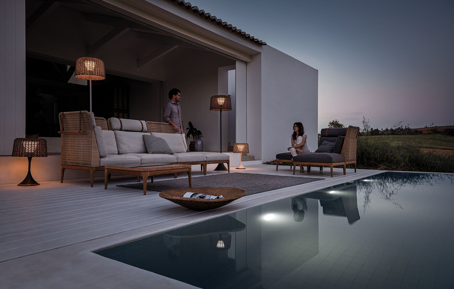 Плетеное и тканое угловое садовое кресло Gloster ARCH-00106617 - Вид №9