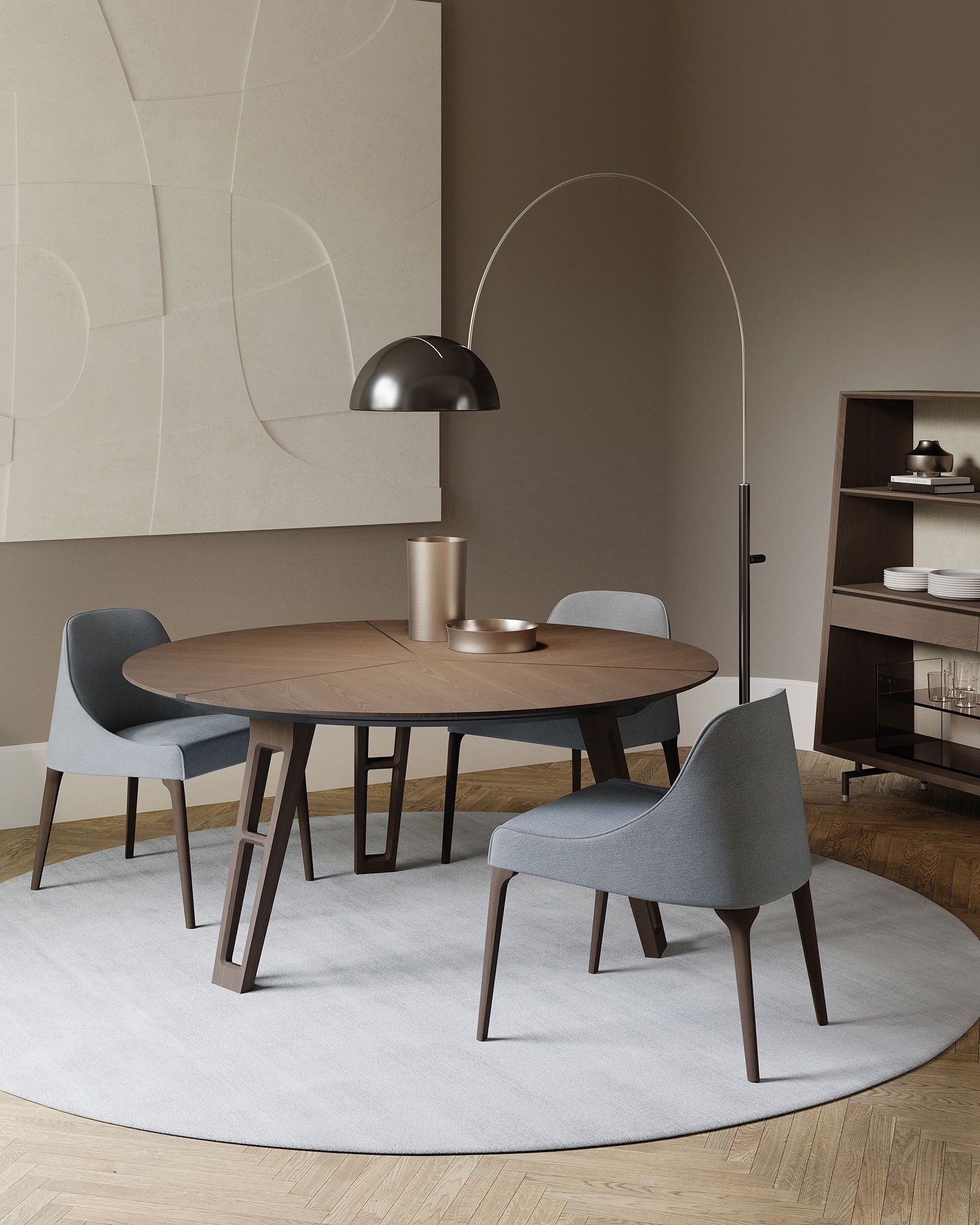 Круглый стол из дерева и стекла Frigerio AXEL ARCH-00047577 - Вид №1