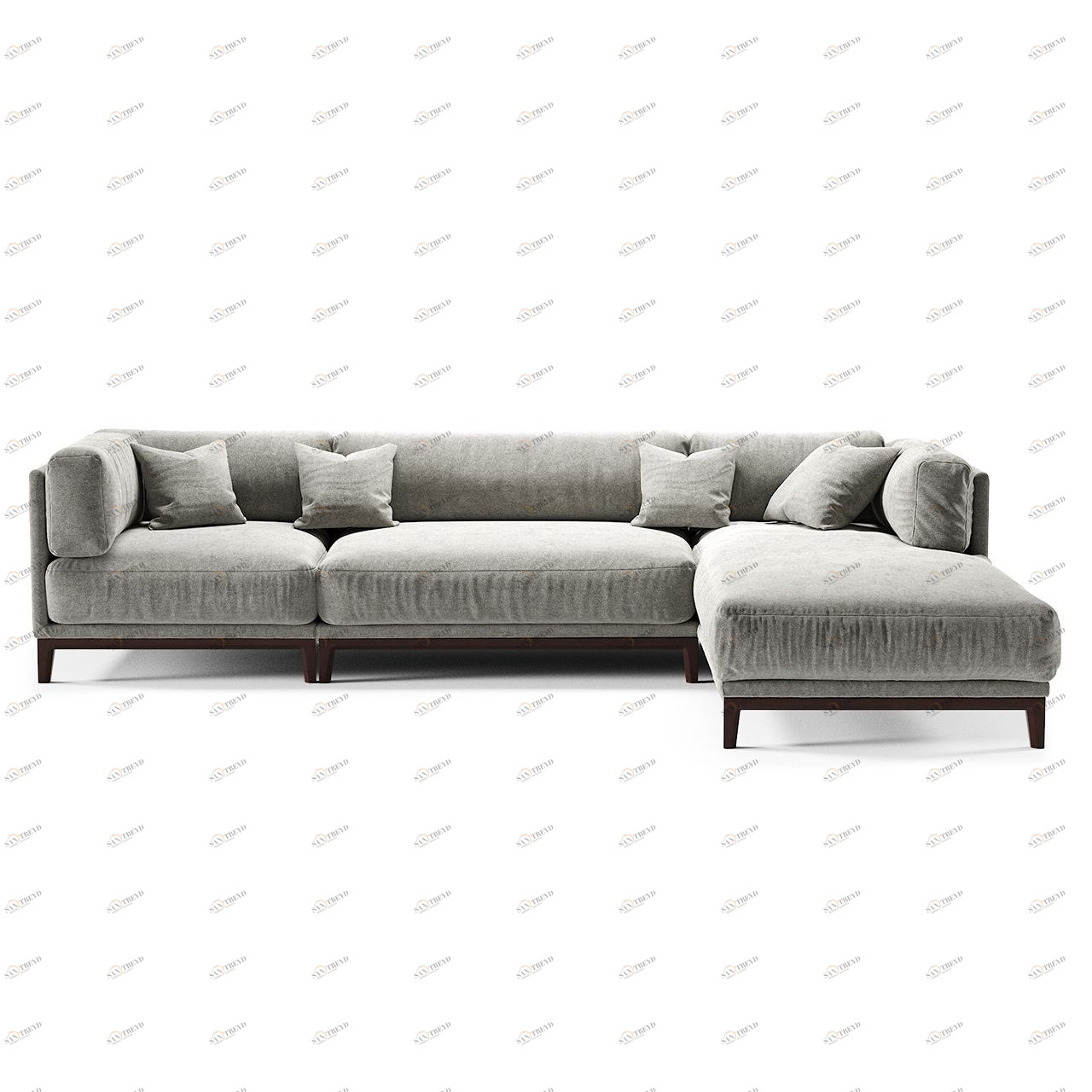 Диван Case угловой светло-серый шенилл THE IDEA ДИЗАЙНЕРСКИЕ 210548 Серый 