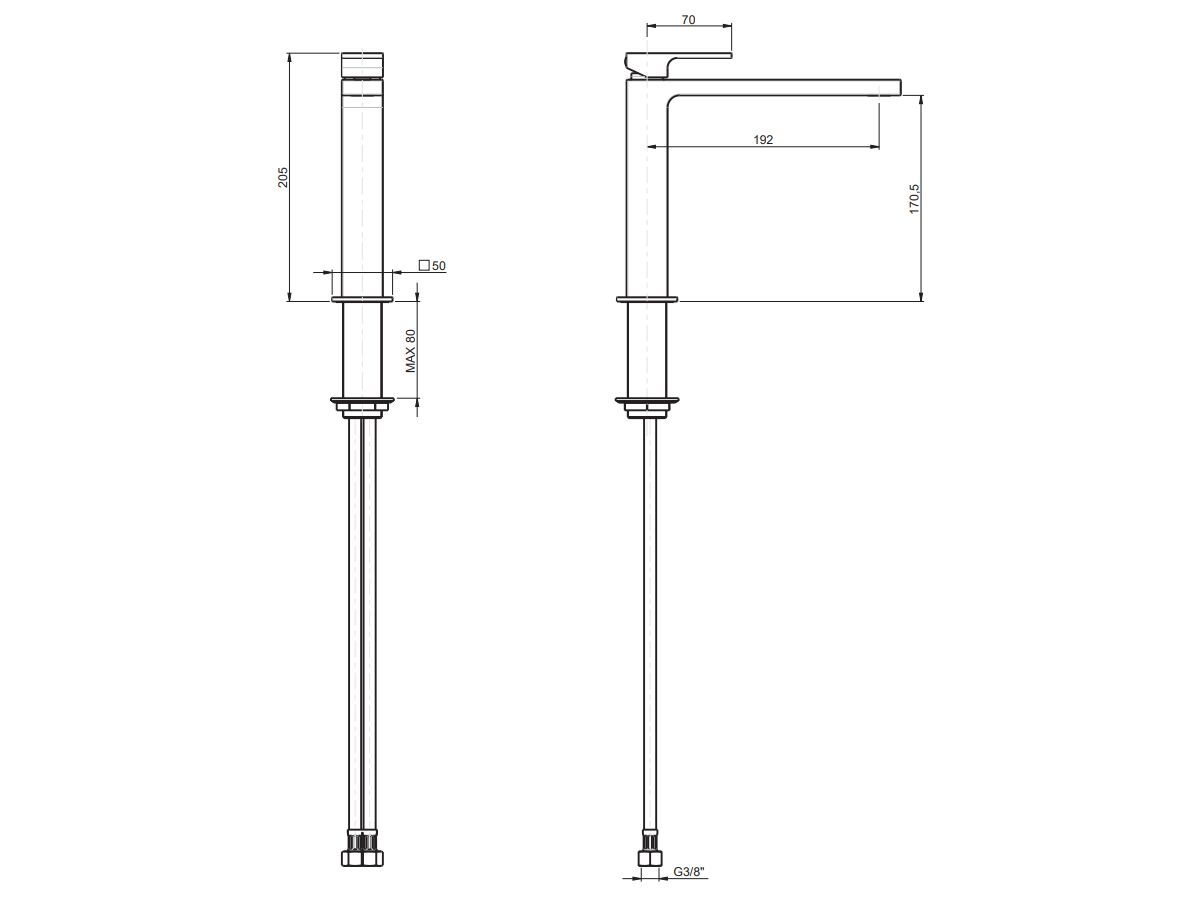 Однорычажный смеситель для раковины с ограничителем расхода Rubinetterie Frattini Vita Due ARCH-00031898 - Вид №10