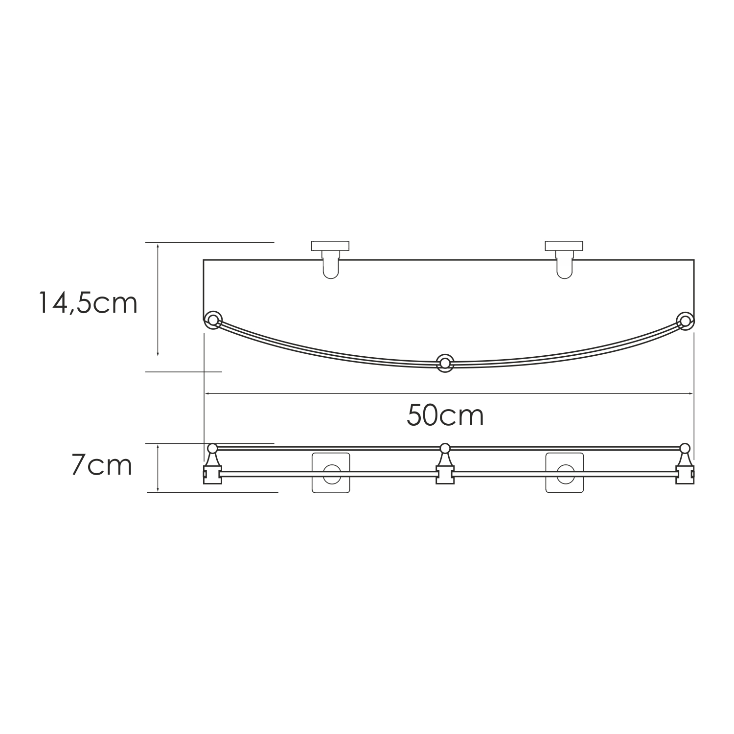 K-8744 Rhin Полка стеклянная WasserKRAFT Rhin K-8700  - Вид №1