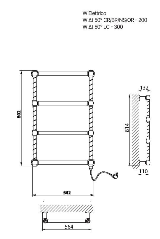 Настенный электрический / горячий водяной полотенцесушитель Gaia Mobili Complements ARCH-00043195 - Вид №2