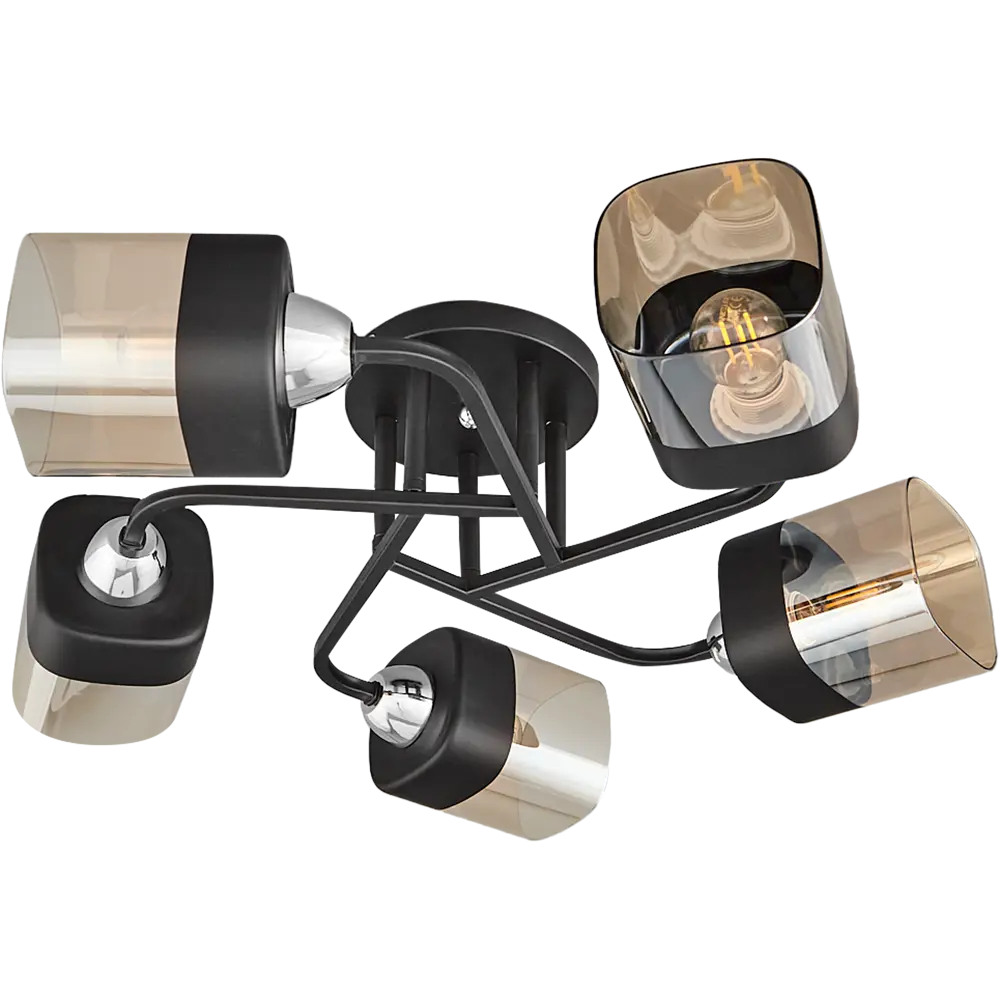 Люстра потолочная Jlight Ida 3143/5C 5 ламп E27 60W цвет черный и хром 85233262 STLM-2070342 