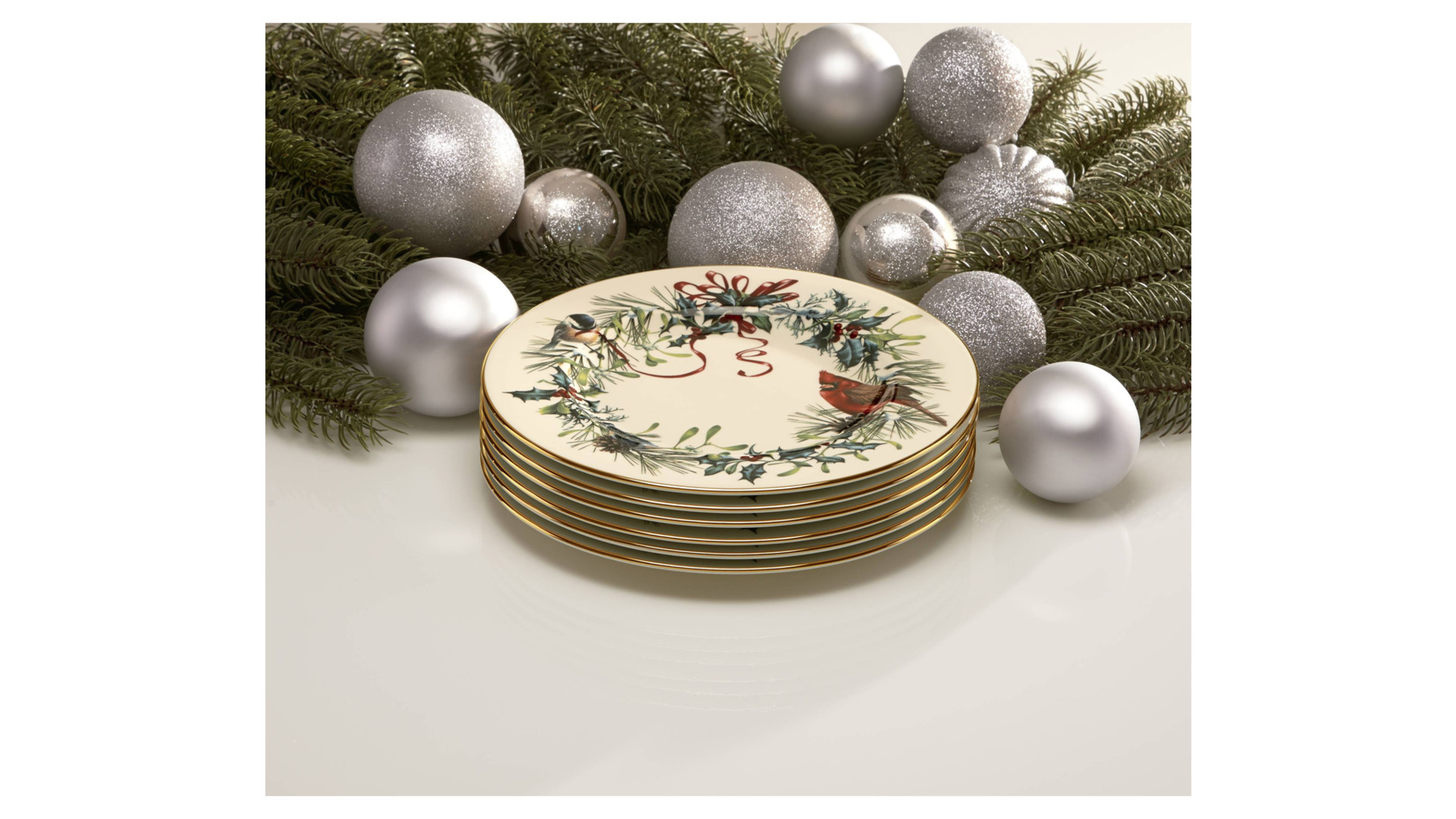 10669431 Lenox Набор тарелок закусочных Lenox "Кардинал" 23см, 6 шт Фарфор, Керамика  - Вид №2