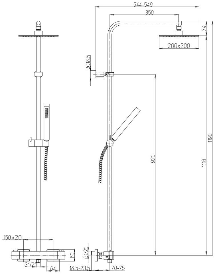 Душевая система 0IQ00199JA00 GLINT Jacuzzi  - Вид №1