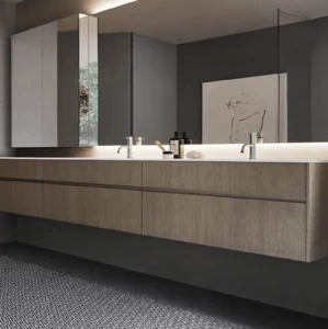 Комбинация ванной комнаты S101 в отделке SPAN Corian/poro Rovere Piombo MILLDUE SINTESI