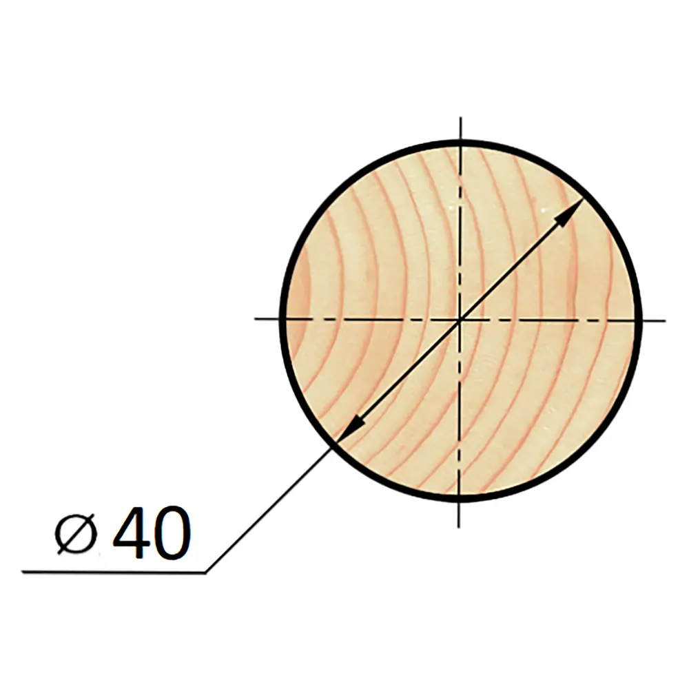 АРЕЛАН Круглый деревянный нагель для мебели и декора 40x2200 мм 81960929 STLM-0015501 - Вид №2