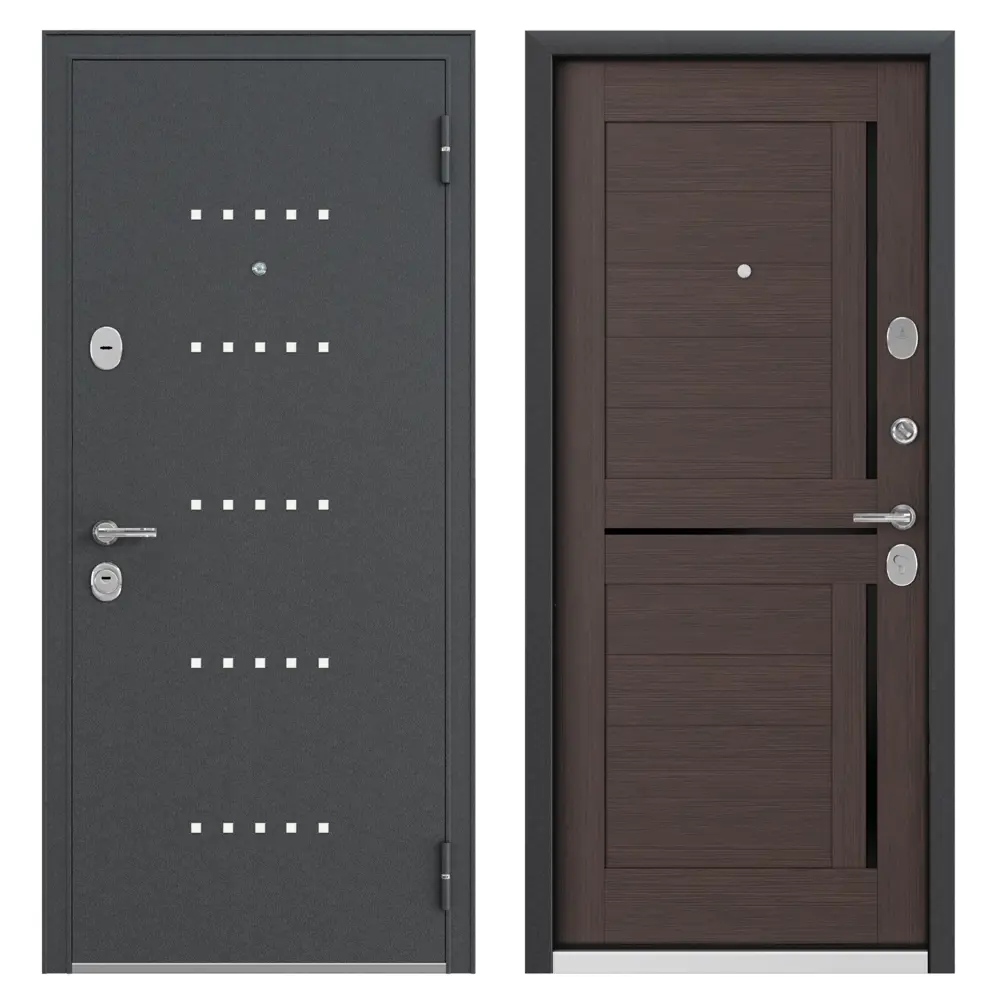 Дверь металлическая Контрол Леона, 880 мм, левая, цвет венге TOREX STLM-2062048