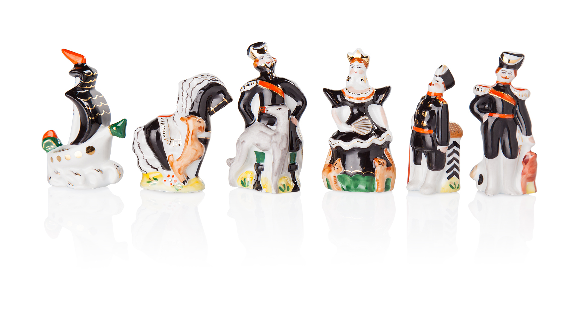 10617374 Промыслы Вербилок Набор шахматных фигур 34 предмета В-3691 "Живописные" Фарфор  - Вид №4