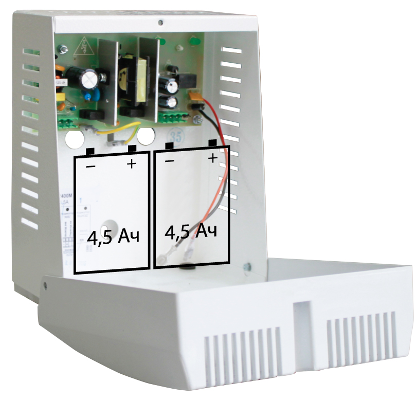 SKAT-2400M power supply 24v 1.5a case for 2x4.5ah battery cold start ss tr pb Бастион  - Вид №1