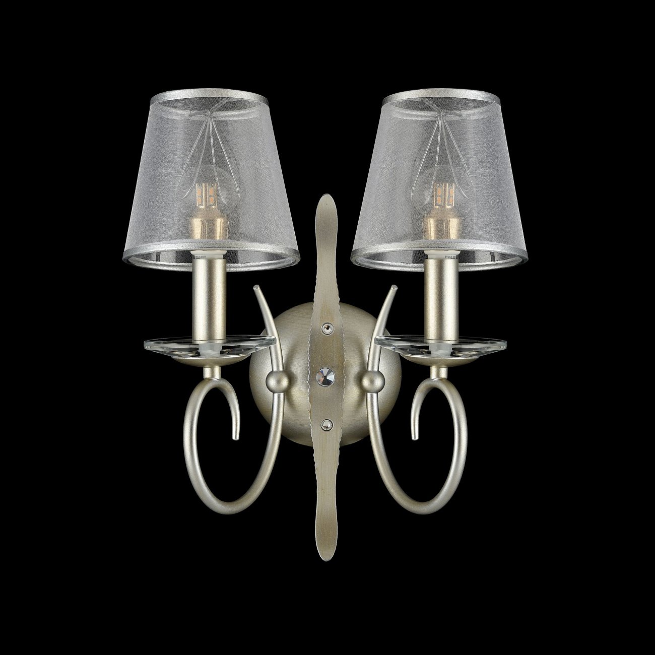 Бра настенное серебряное с 2 плафонами Darina FR2755-WL-02-BR FREYA CLASSIC 00-3957486 Серебро - Вид №1