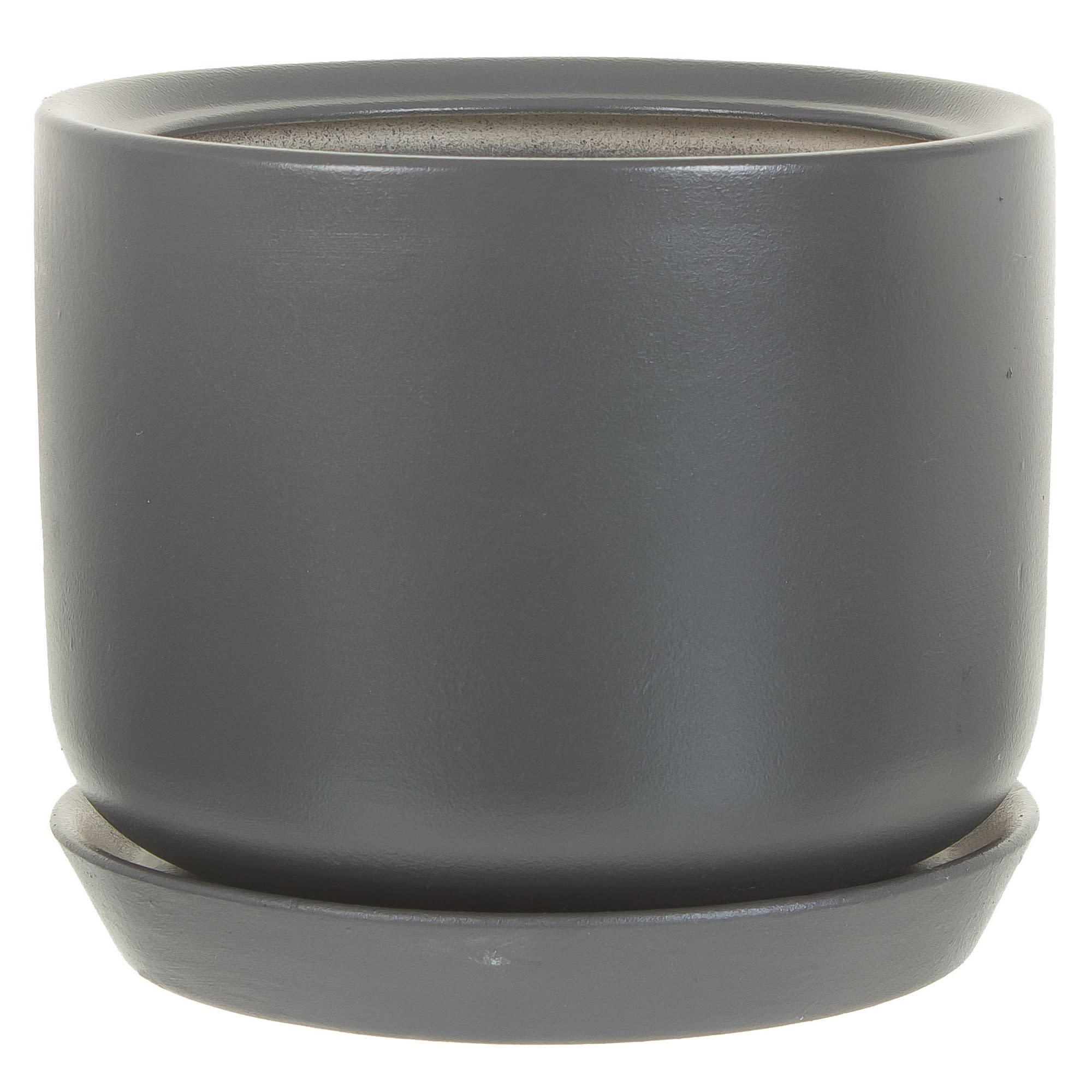 81932586 Горшок цветочный ø15 h15 см v1.2 л керамика тёмно-серый Орфей Santreyd
